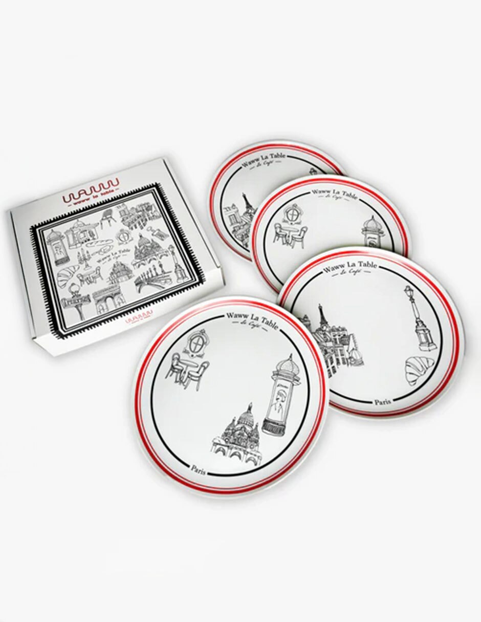 Set platos trinche Paris-Paris de porcelana 4 piezas Set platos trinche Paris-Paris de porcelana 4 piezas