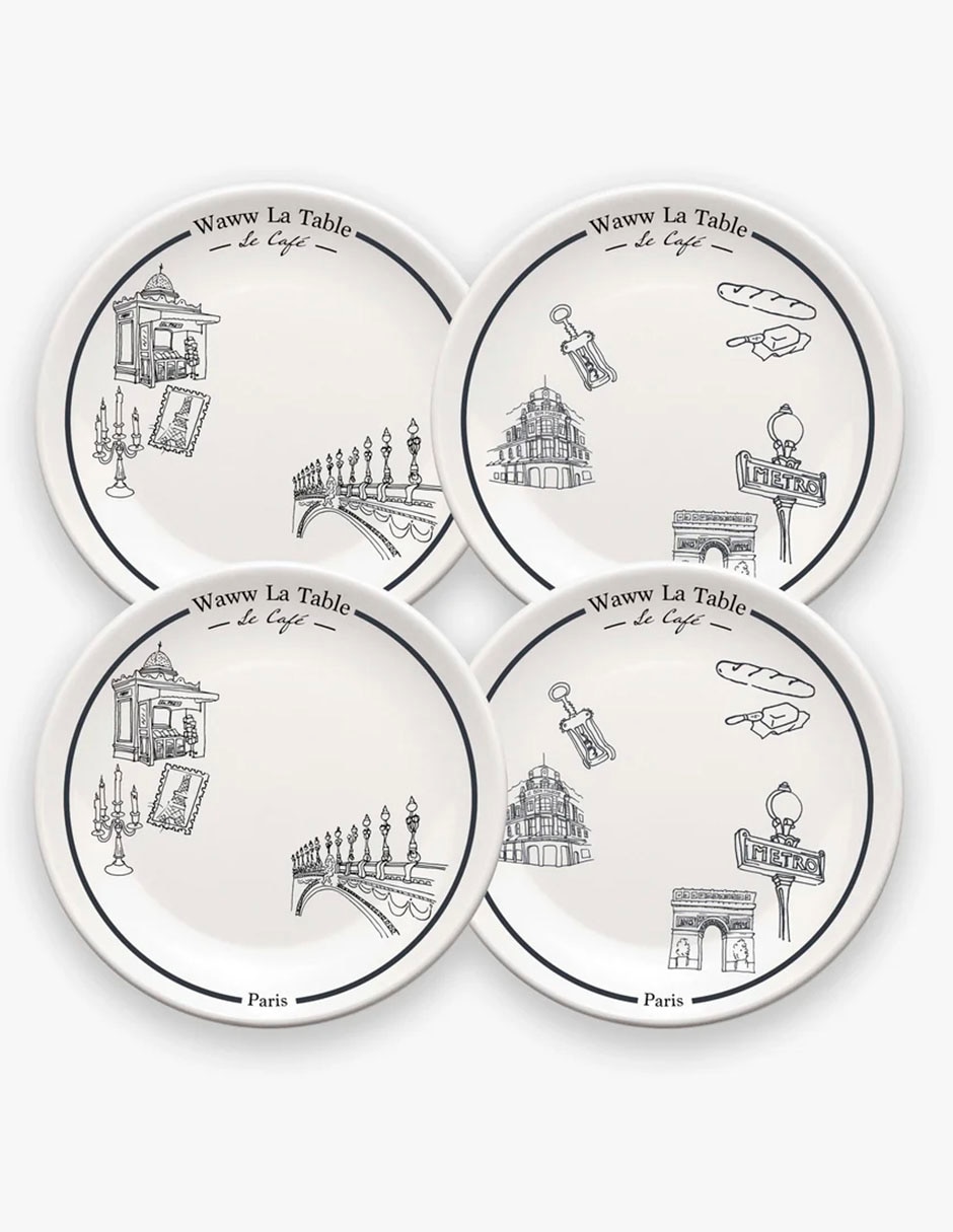 Set platos ensalada Paris X Paris de porcelana 4 piezas 2