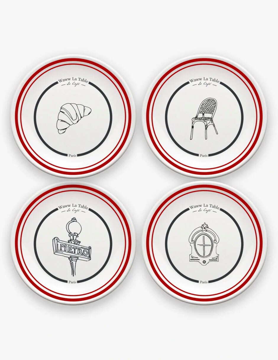 Set platos Paris Paris de porcelana 4 piezas Set platos Paris Paris de porcelana 4 piezas