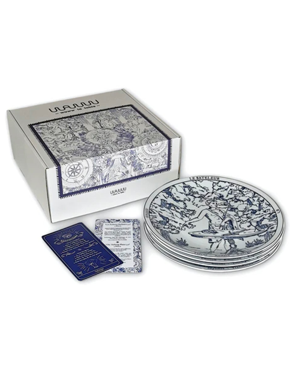Set platos trinche Tarot de porcelana 4 piezas