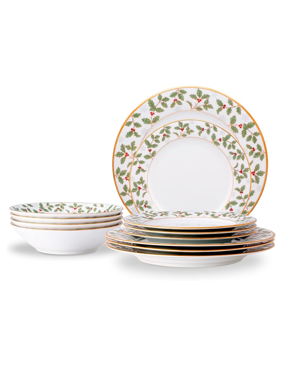 Vajilla infantil holly & berry navidad de porcelana para 4 personas