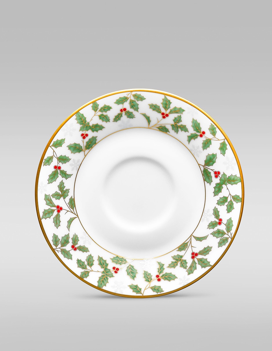 Plato para taza Holly & Berry de porcelana 2