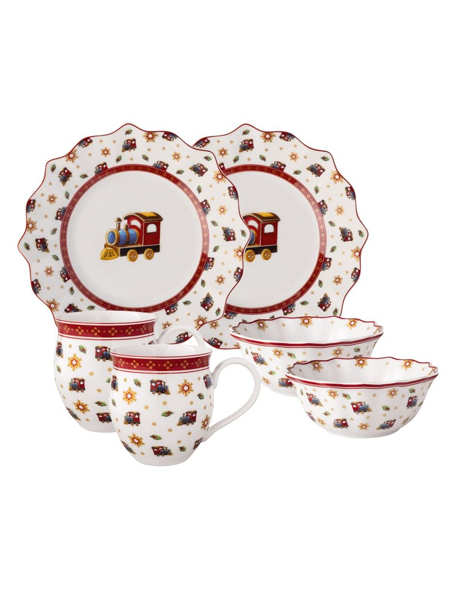 Vajilla cerrada toy's delight navidad de porcelana para 2 personas Vajilla cerrada toy's delight navidad de porcelana para 2 personas