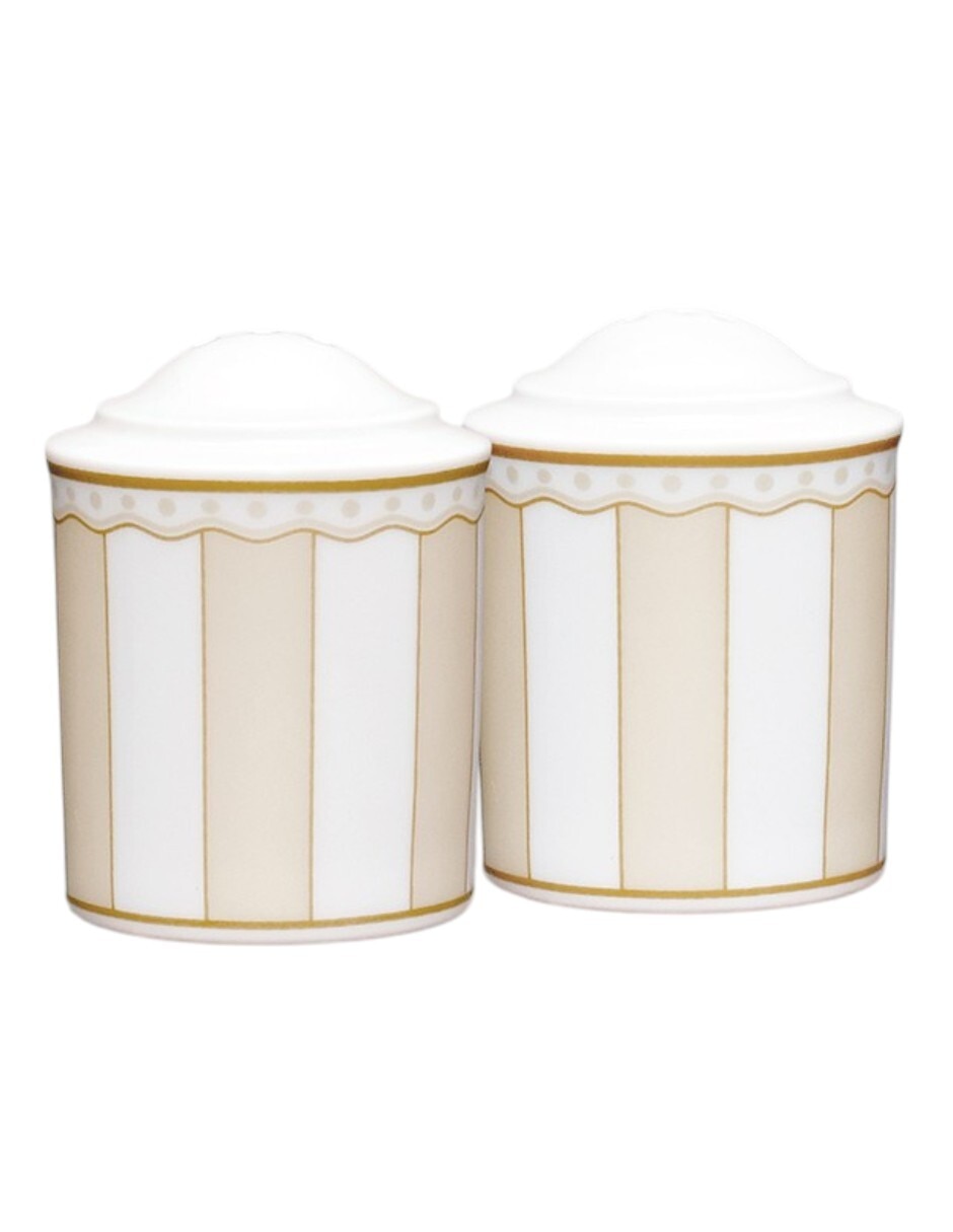 Set salero y pimentero Carnivale Champagne de porcelana