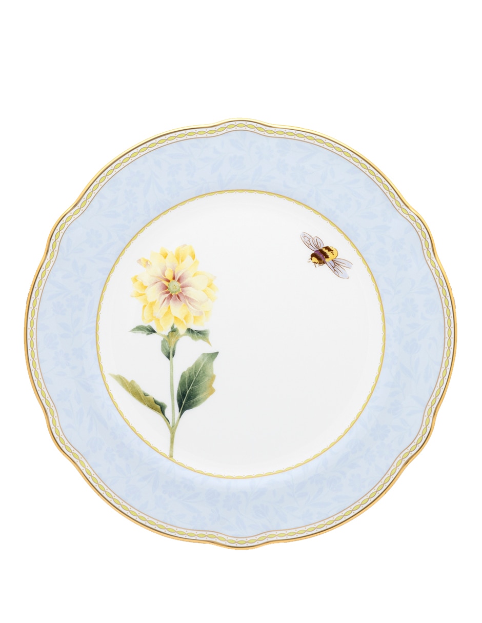 Plato ensalada Harvest Dream Azul de porcelana