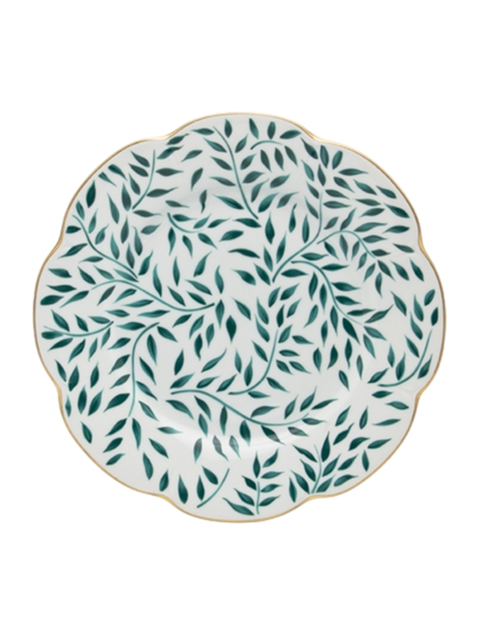 Plato trinche Royal Limoges Olivier Green de porcelana
