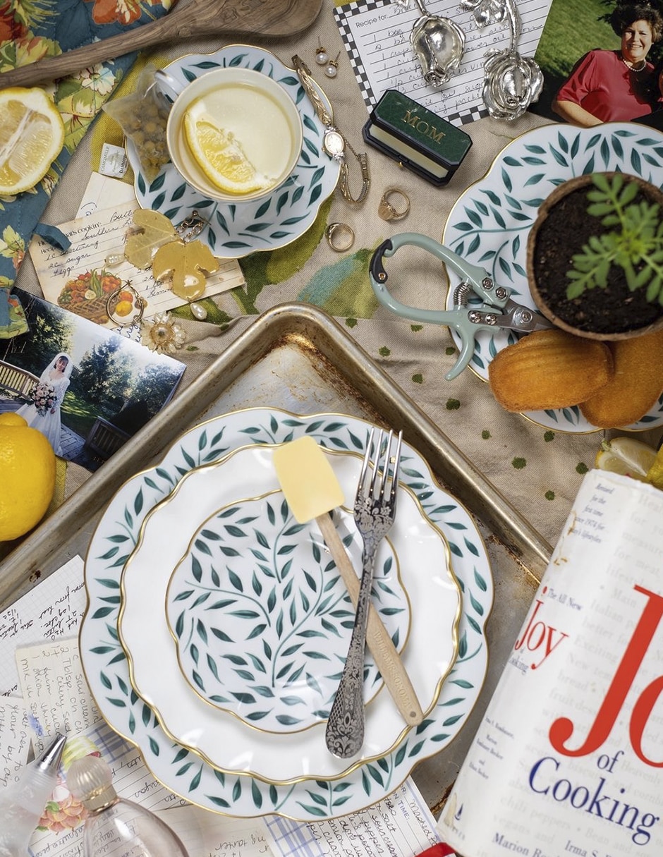 Plato trinche Olivier Green de porcelana