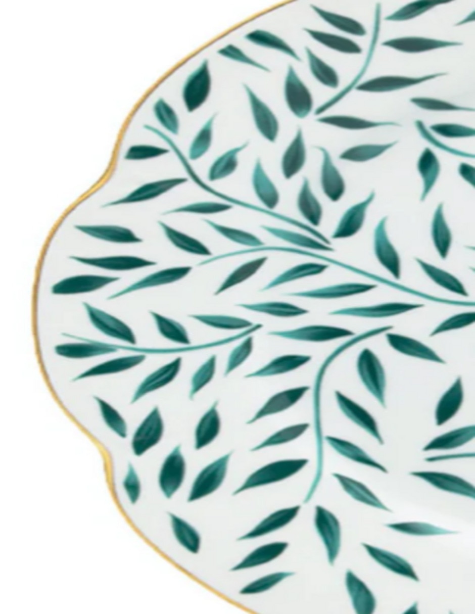 Plato ensalada Royal Limoges Olivier Green de porcelana