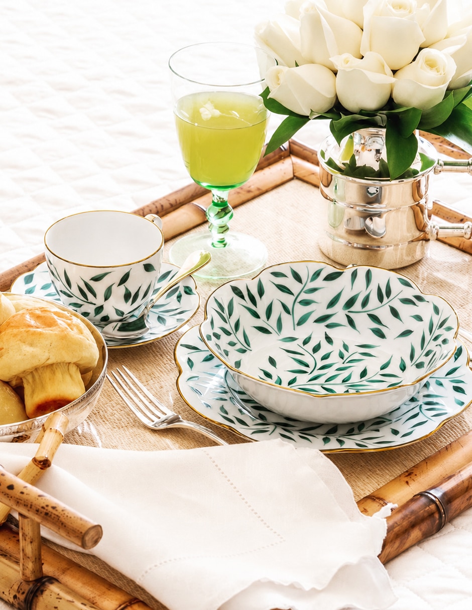 Plato sopa Olivier Green de porcelana