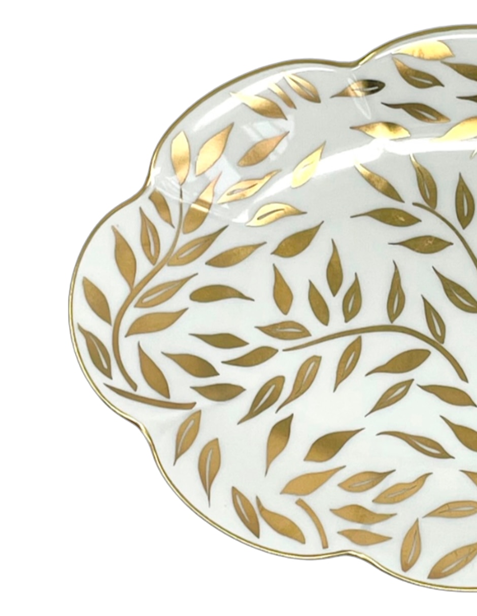 Platón Royal Limoges Olivier Gold de porcelana