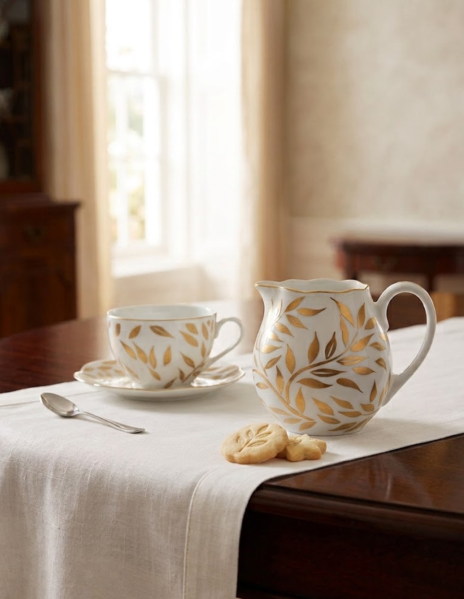 Cremera Royal Limoges Olivier Gold de porcelana