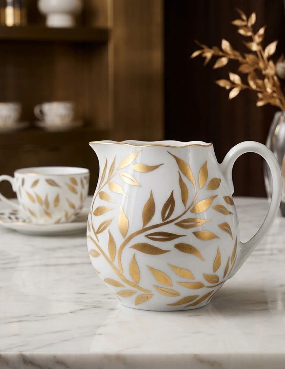 Cremera Olivier Gold de porcelana