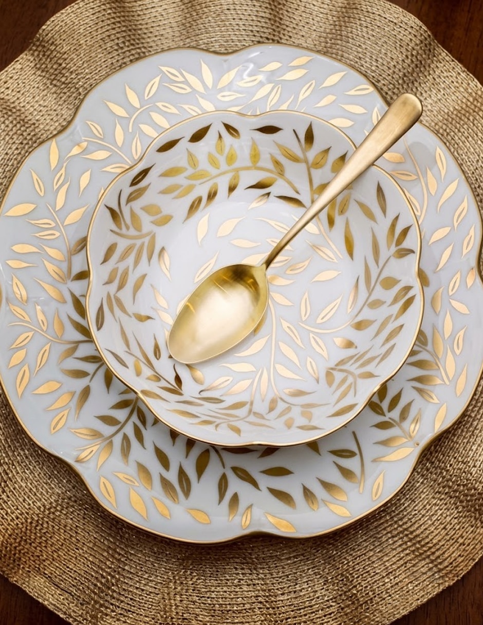 Plato sopa Olivier Gold de porcelana