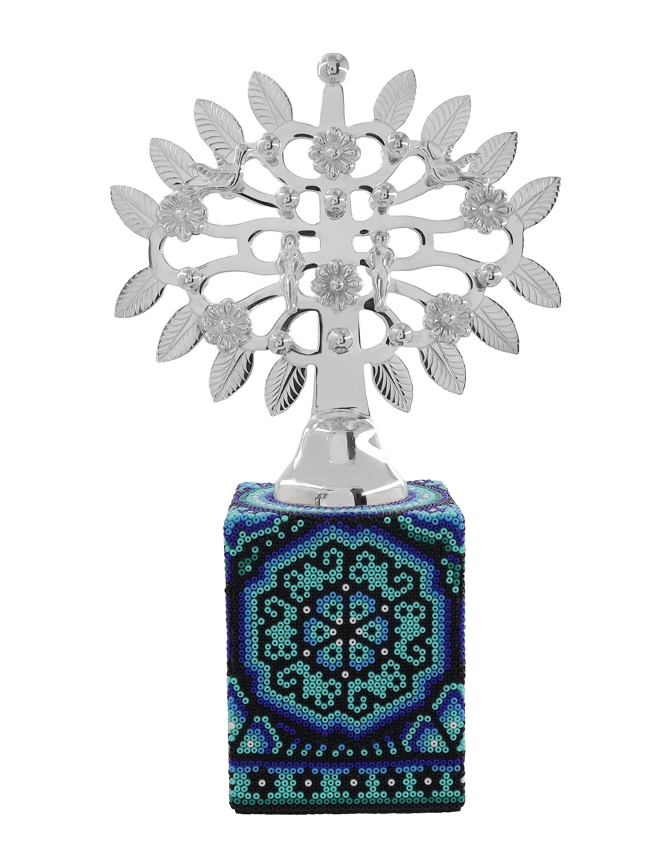Figura decorativa ballesteros árbol de la vida de baño plata