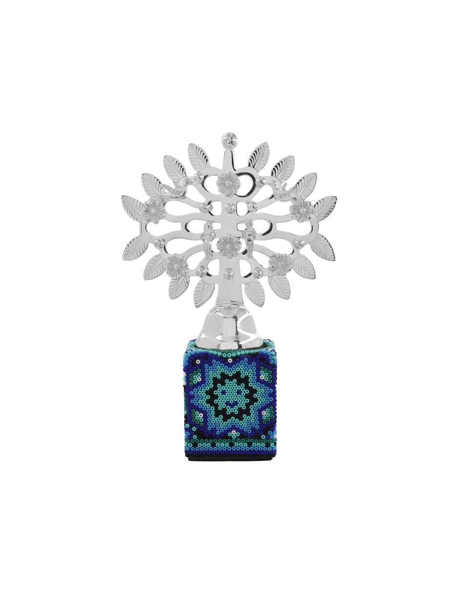 Figura decorativa de árbol Árbol de la vida de baño plata 1