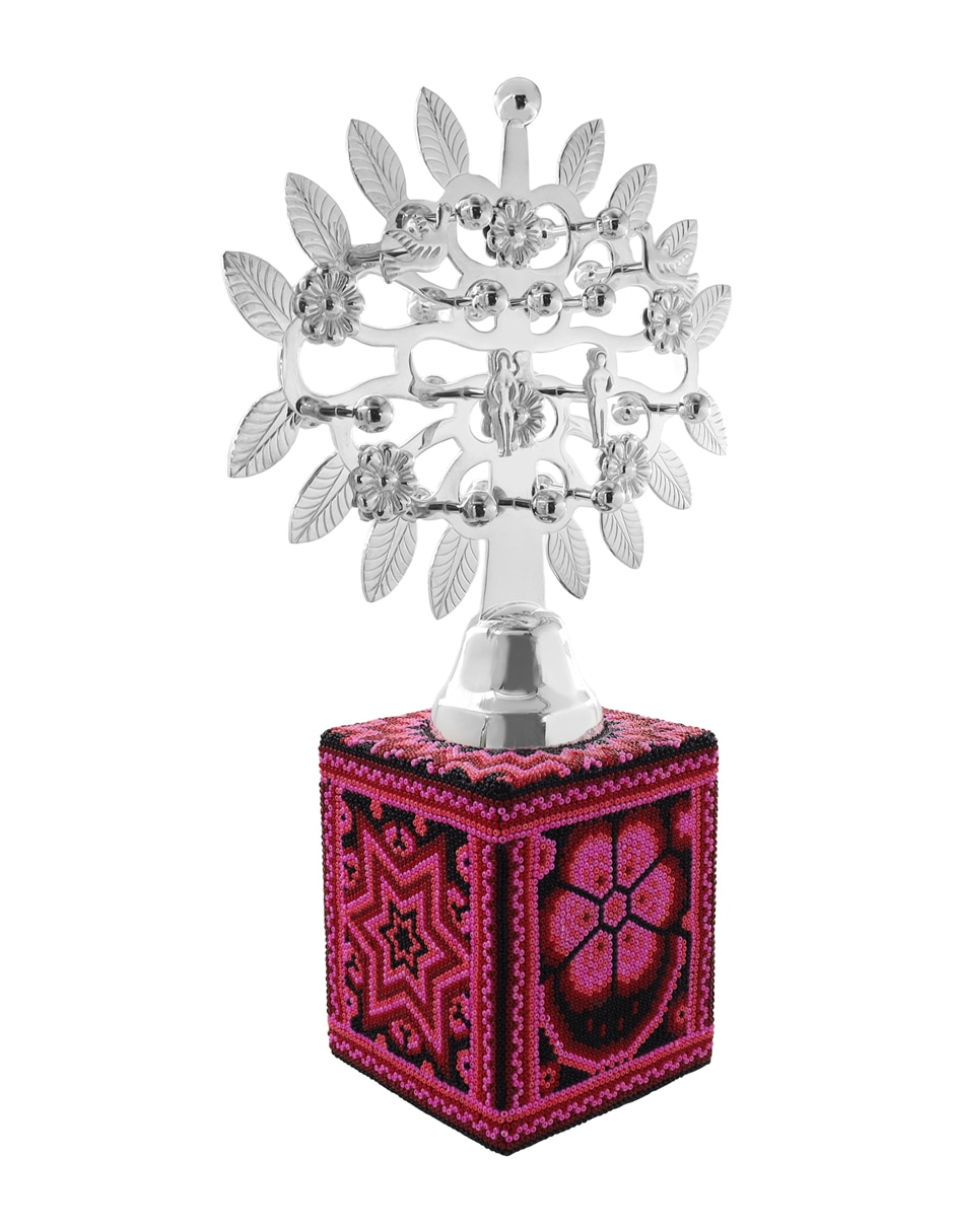 Figura decorativa árbol de la vida de baño plata 3