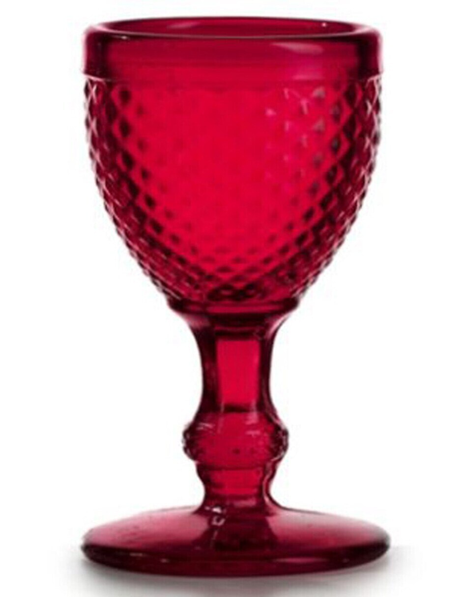 Copa para licor Bicos Rojo de vidrio 4 piezas