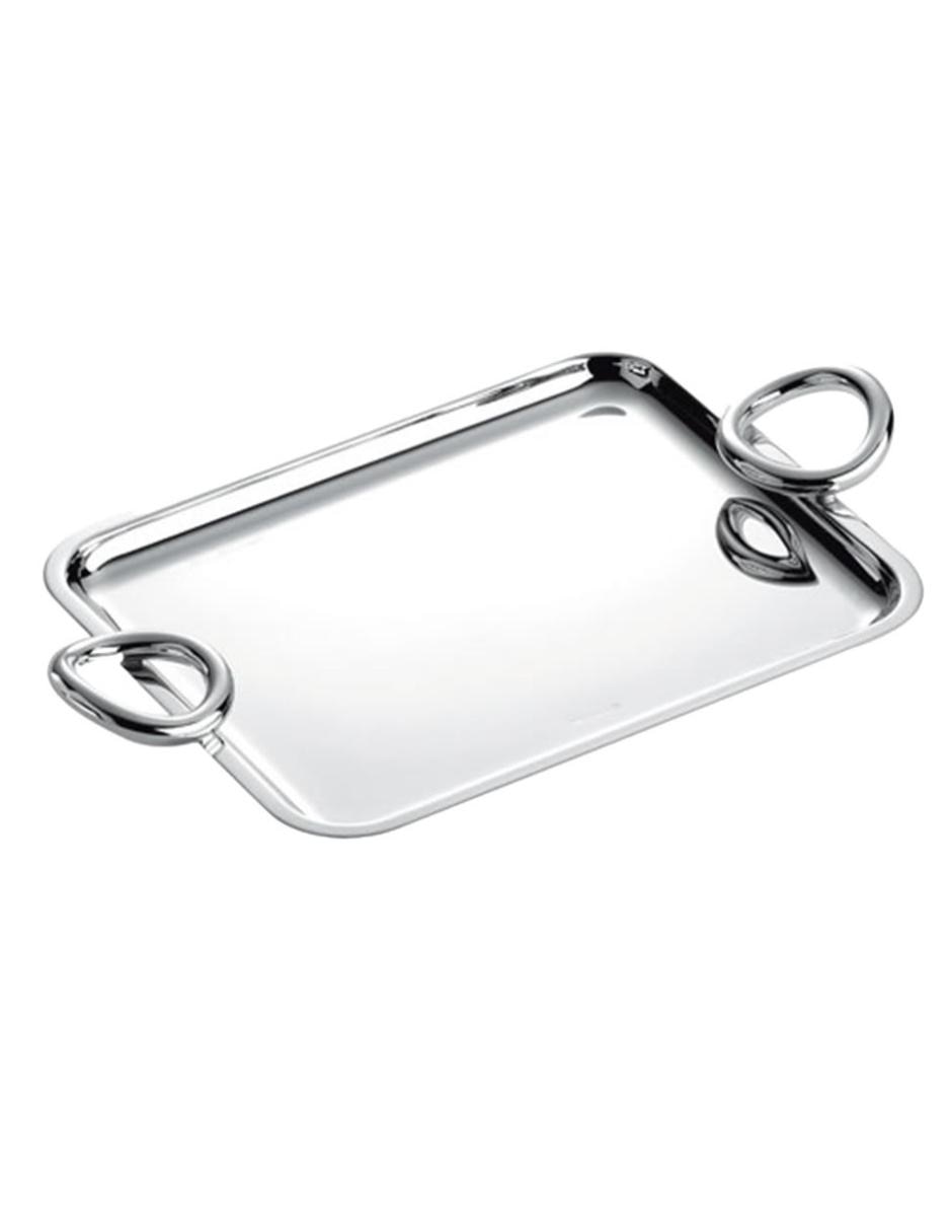 Bandeja multiusos de metal plateado 1